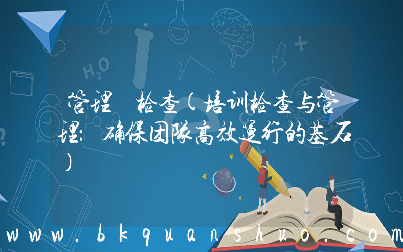 管理 检查(培训检查与管理：确保团队高效运行的基石)